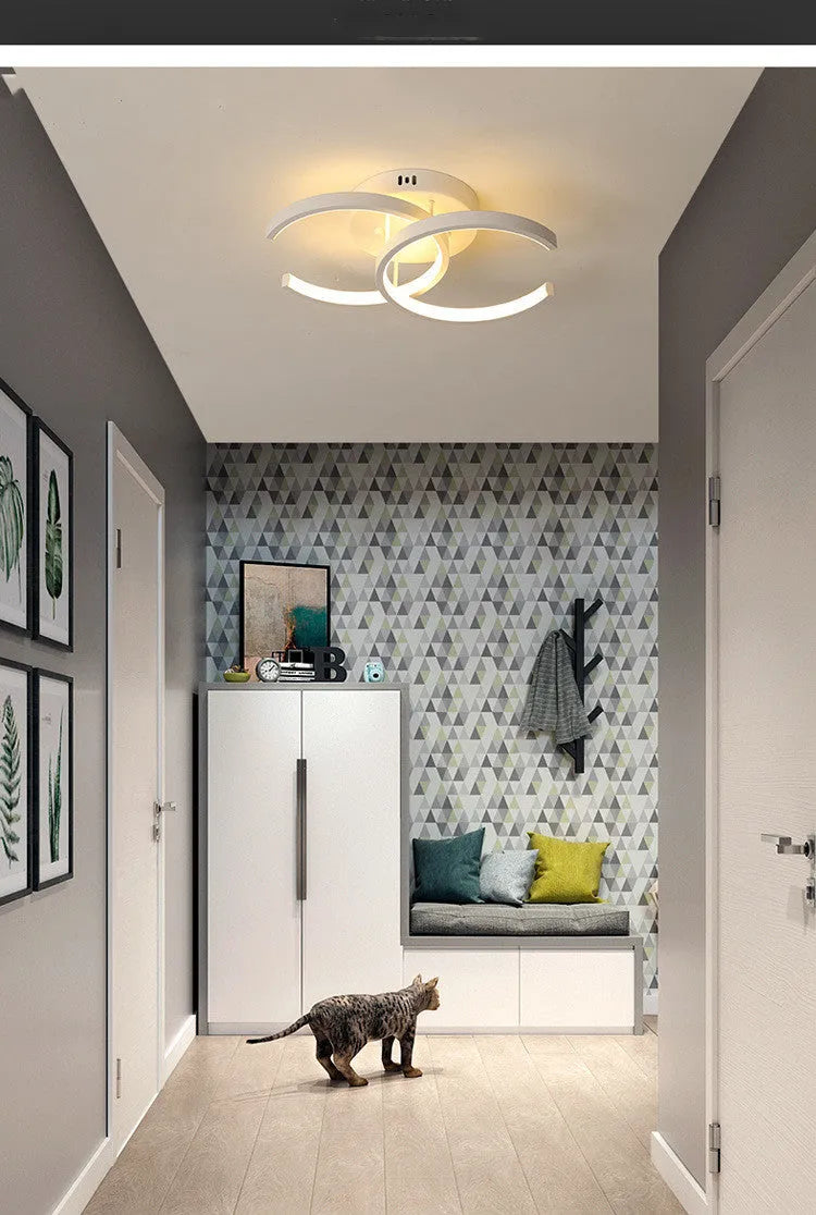 Creative LED corridor aisle light with round lampshade in black or white for hotel and restaurant use