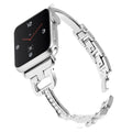 D-shaped metal diamond pattern Apple Watch compatible strap in multiple colour options