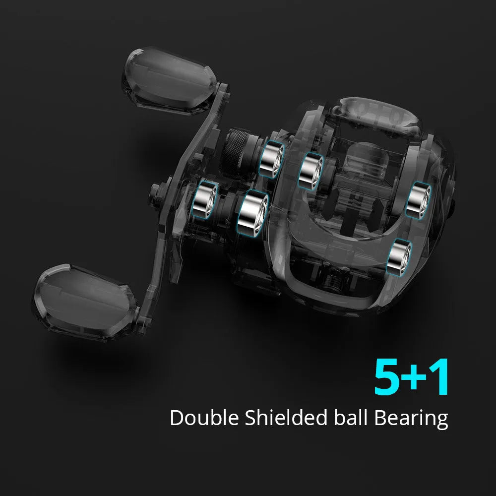 Fishing reel with drip wheel and rocking wheel mechanism for lure fishing