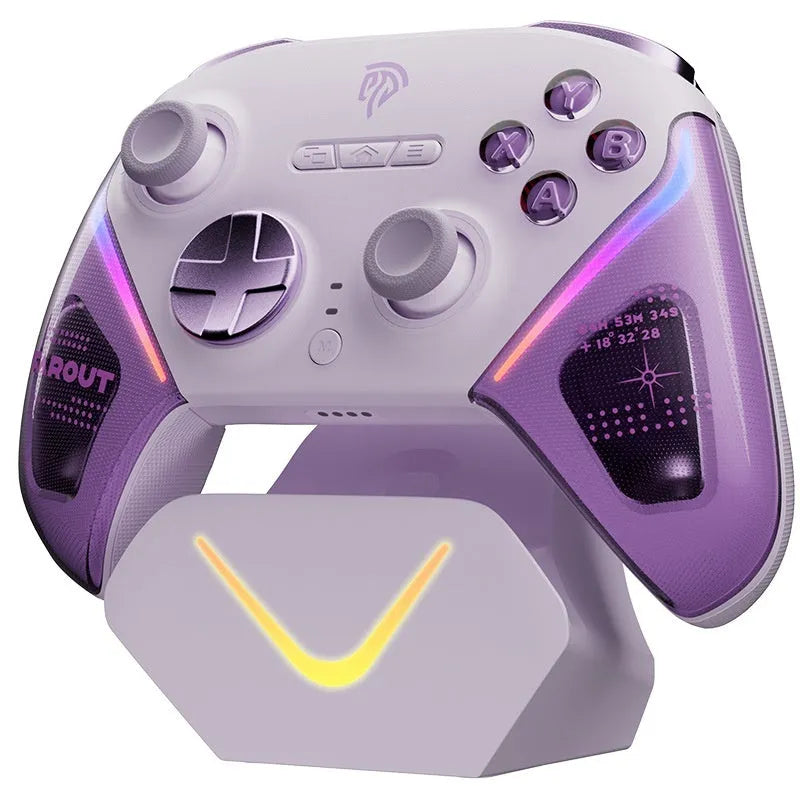 PS4 smart charging base with auto start-stop function and included controller showing double-cut triggers