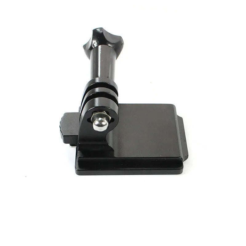 Black aluminium alloy GoPro helmet holder extension rod with quick-release bracket.