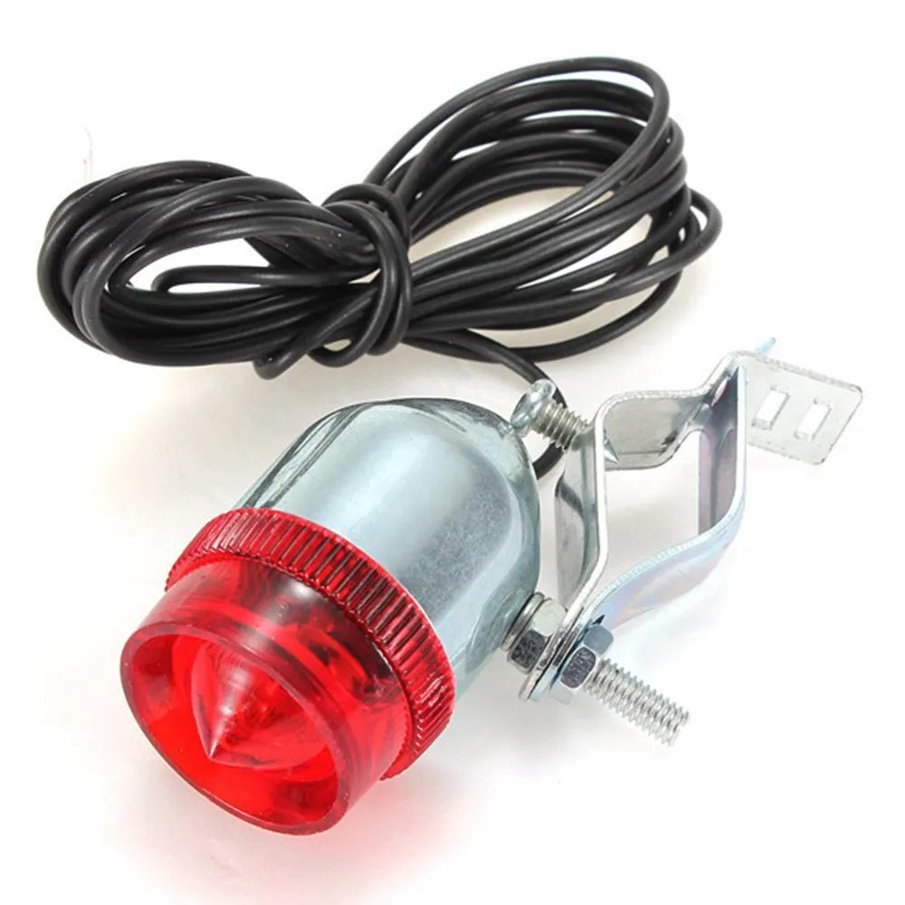Silver aluminium bicycle dynamo generator light kit with wiring for headlight and tail light connections