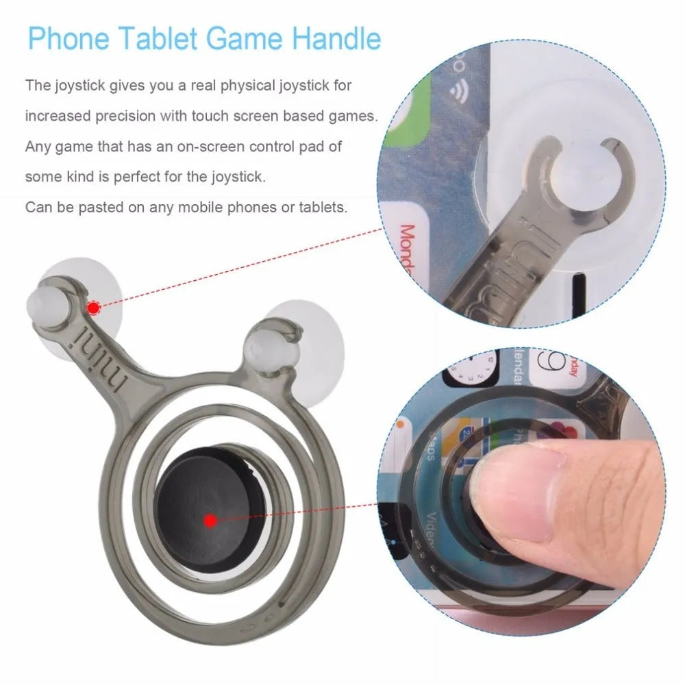 Universal mini joystick pair for mobile phone touch screen gaming in clear and black colour