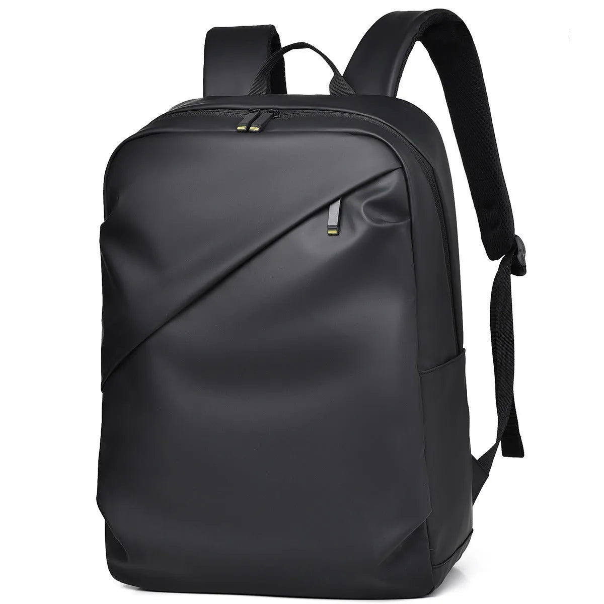 Waterproof large capacity PU backpack in black, blue, or grey with simple design