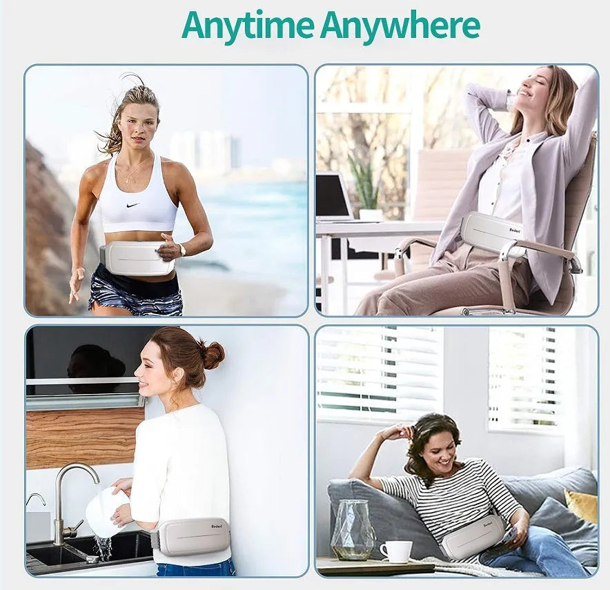 Compact white Tummy Machine abdominal exercise equipment with wireless remote controller.