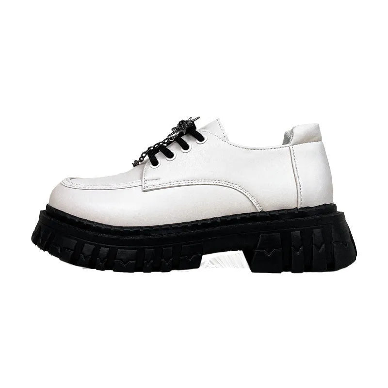 Women's preppy jk style loafers in Duke Asterism colour with metal cross shoulder straps and round toe