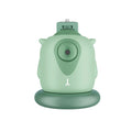 Dark green intelligent follow-up gimbal with AI face recognition showing smartphone mounting