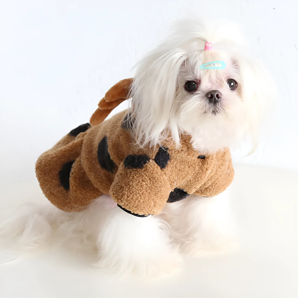 Polka dot dog and cat clothing in skirt or four-legged styles sizes XS to XL