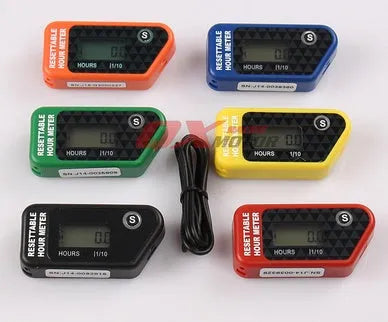 Black waterproof LCD maintenance timer for ATV motorcycle boat mower generator servicing