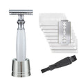 Men's copper manual shaving razor with olive wood handle and aluminium alloy razor holder