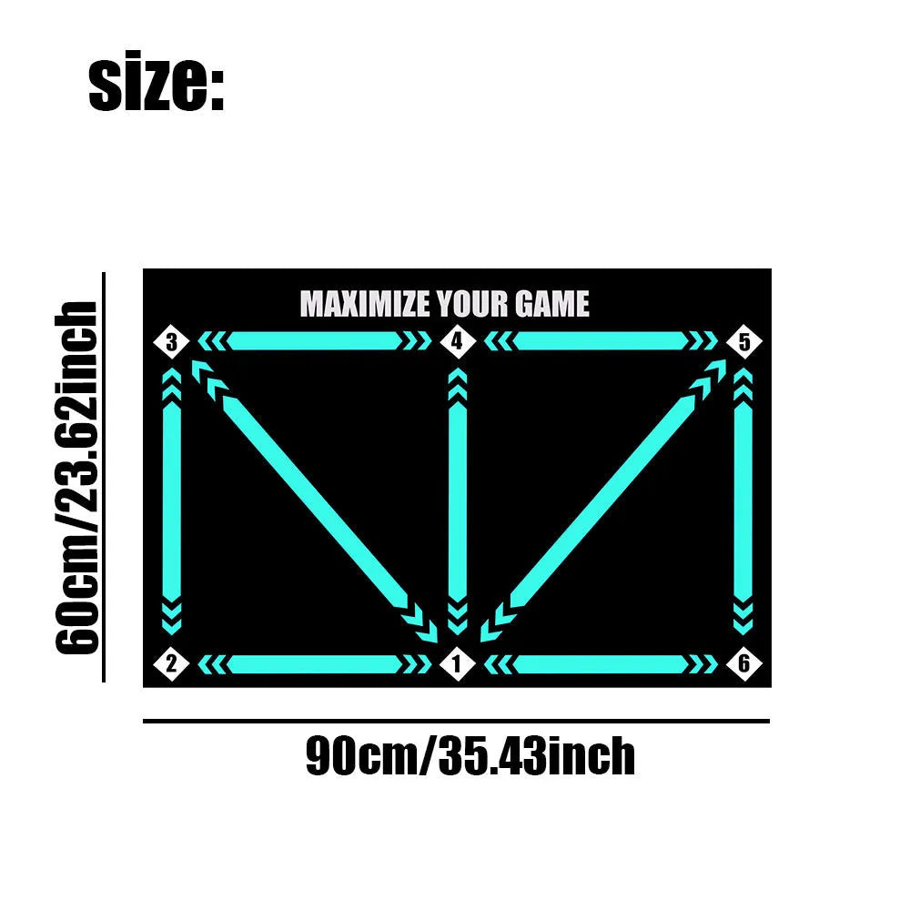 Cushion coloured rubber football training mat for indoor skill development
