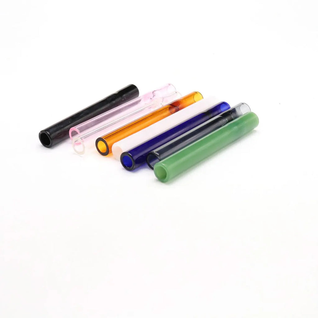 Clear straight glass suction nozzle for hookah and shisha pipes with telescopic design