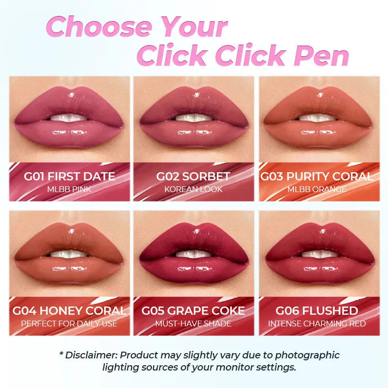 Waterproof moisturising liquid lipstick in six colour shades with 1.8g content