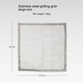 Silver stainless steel barbecue grill and net set shown in medium and large size options for outdoor cooking.