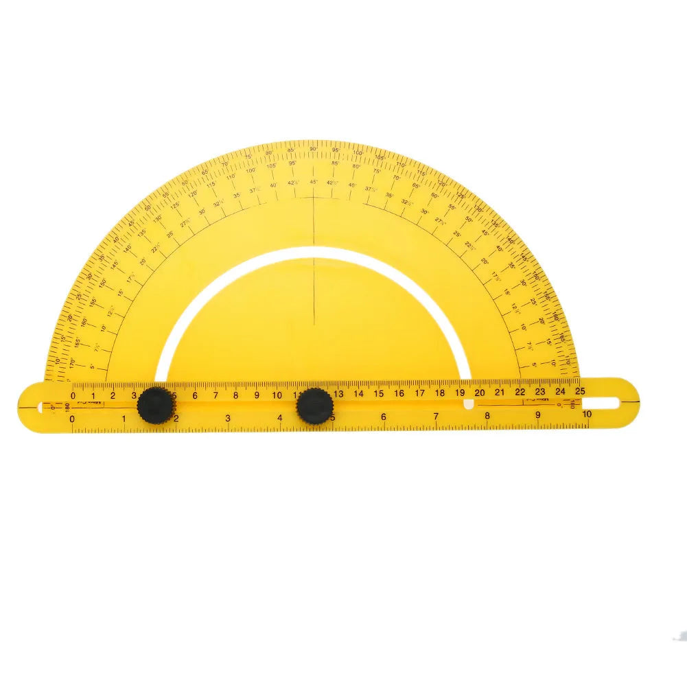 ABS plastic carpentry ruler with 180-degree measuring arm for woodworking and floor tile angle measurement