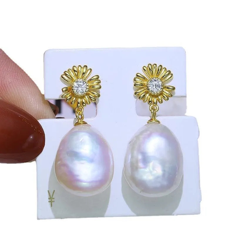 S925 sterling silver Baroque floral earring frames in silver and gold colour options