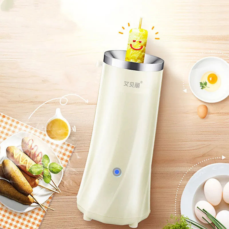 Beige white and green mini breakfast machine with automatic function for kitchen use