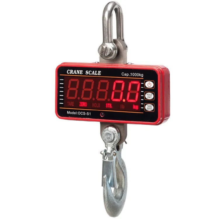 Orange electronic crane scale with digital display for 500kg warehouse weighing