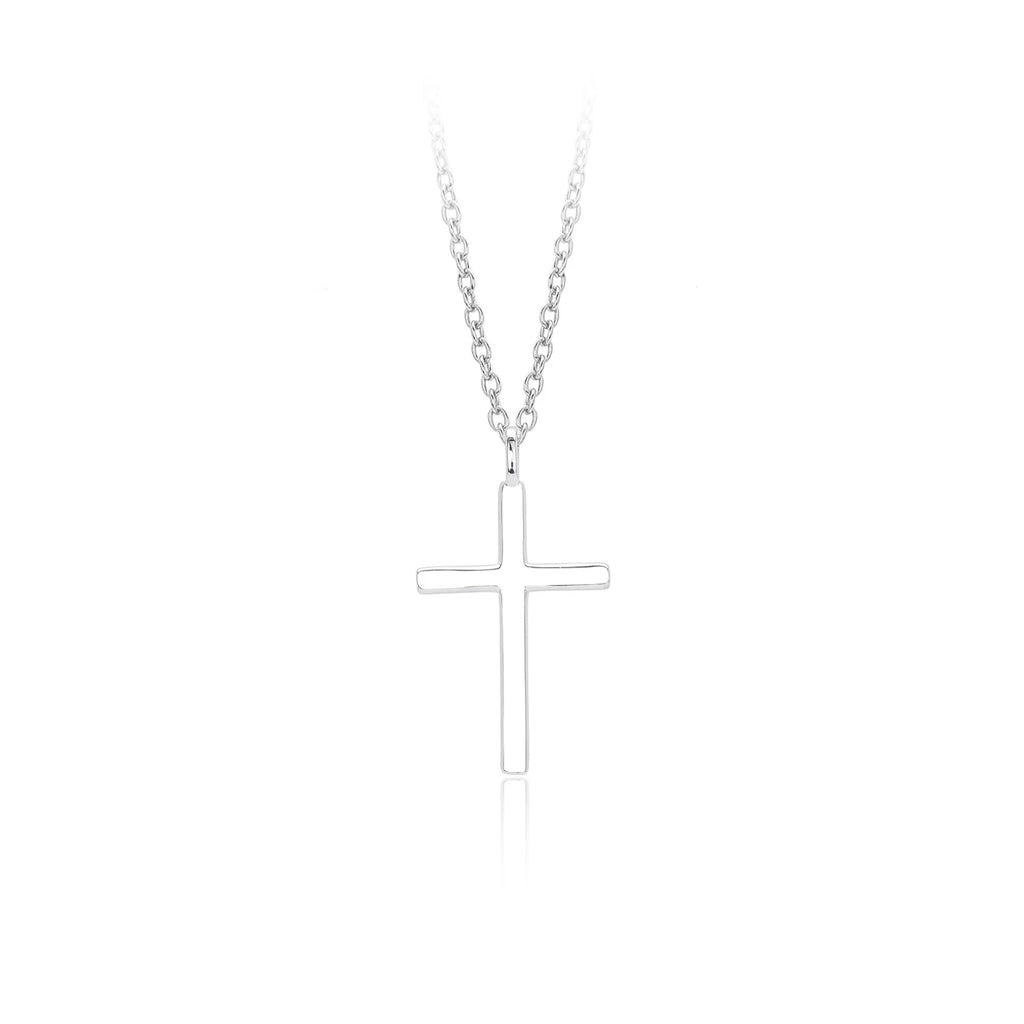 S925 sterling silver cross necklace with adjustable O-chain in gold, platinum or rose gold plating