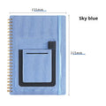 Erasable coil notebook with forest rock stone paper cover in black woven or wood grain design with pen