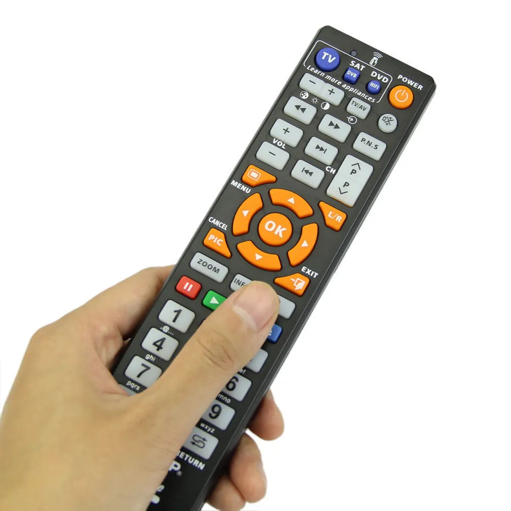 Black L336 learning remote control with full key layout for infrared device programming
