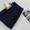 Men's loose straight-leg casual trousers with drawstring waistband in beige colour