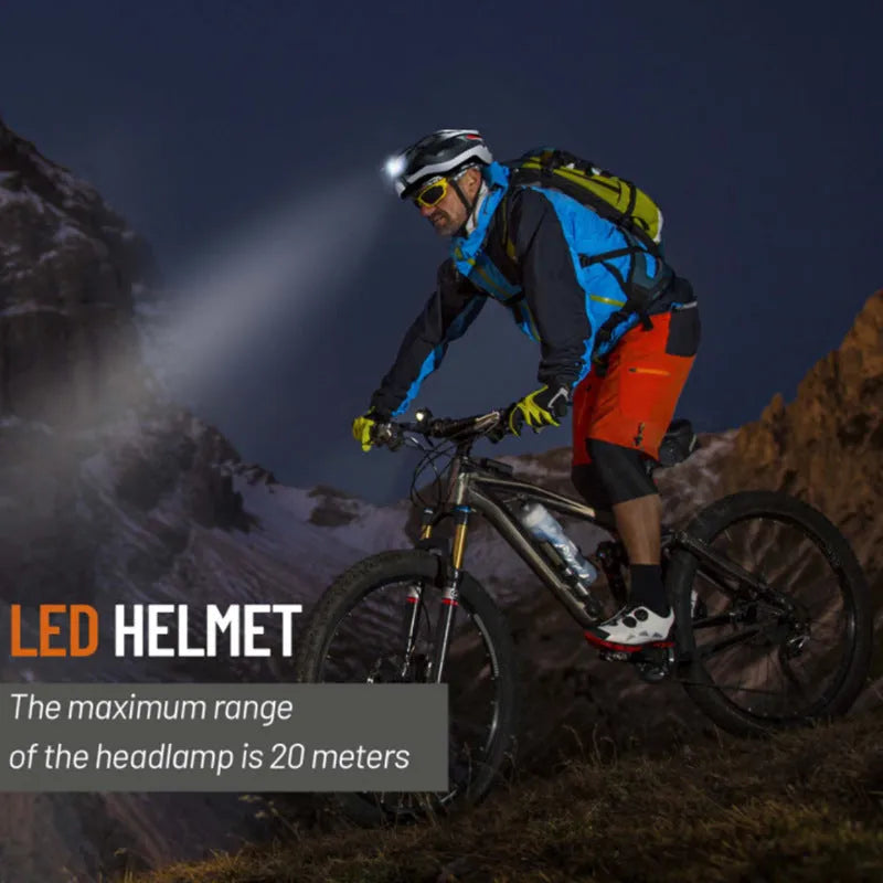 Black and grey smart adult cycling helmet with integrated Bluetooth warning lights.