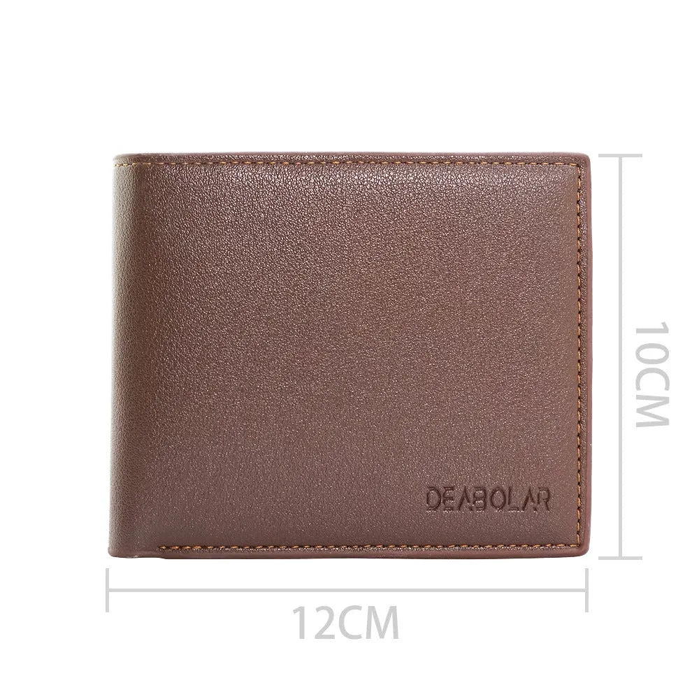 Men's leather wallet with a zip closure, presented as a gift.