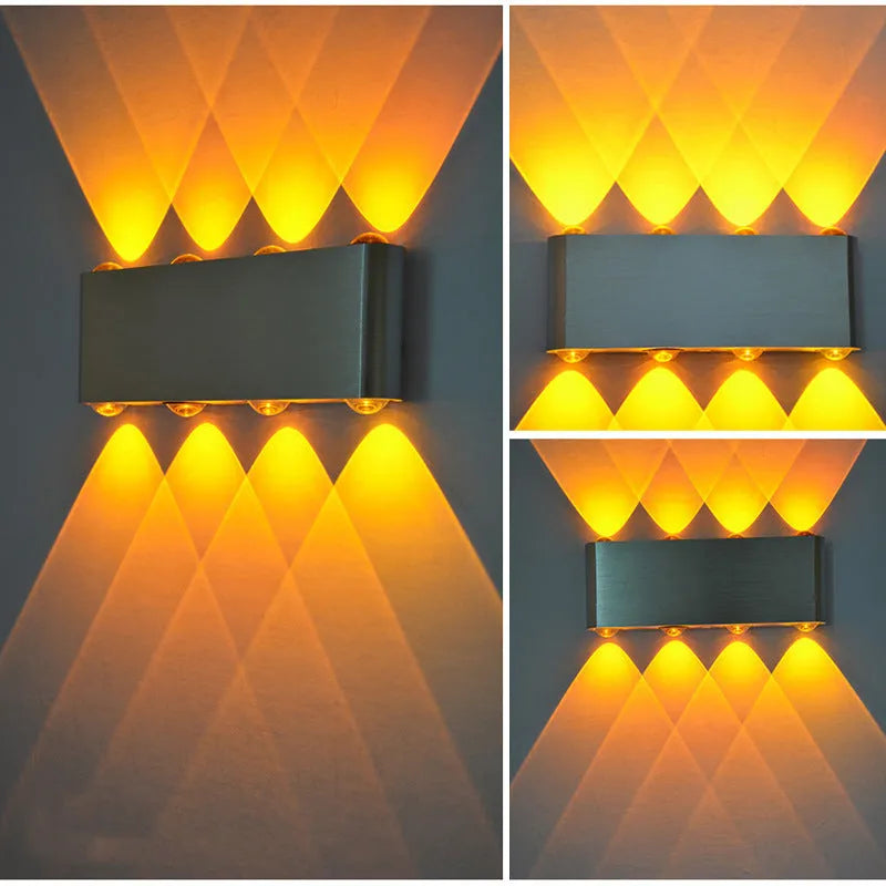 Aluminium LED corridor wall lamp with compact 180mm design in silver finish