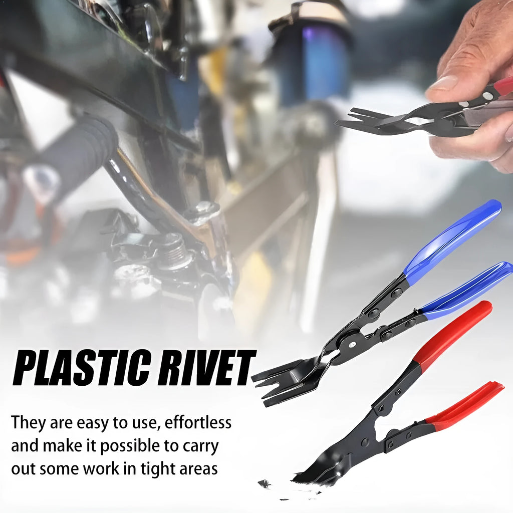 Blue car trim clamp removal pliers with 235mm steel construction for door panel disassembly