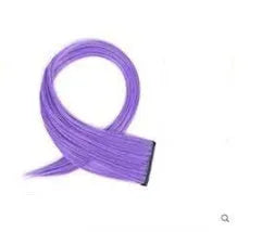 60cm long gradient curly hair wig patch extension in mixed silk material showing vibrant colour options