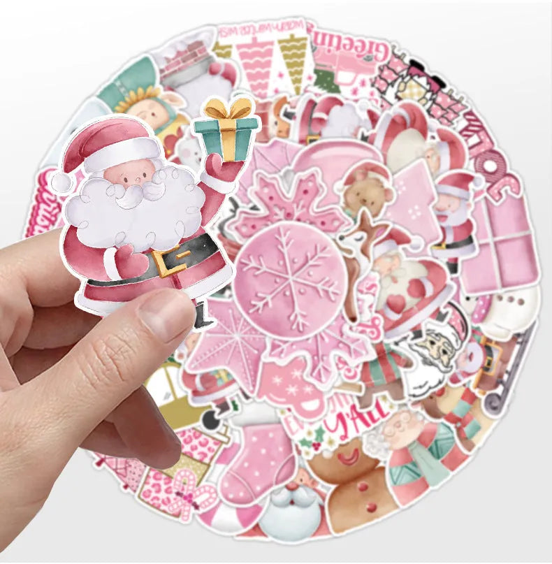 50 Christmas waterproof stickers for cars, phones, computers, guitars and notebooks