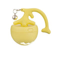 USB electric cat teasing ball with fish bone design and removable feather stick in blue, pink or yellow colours