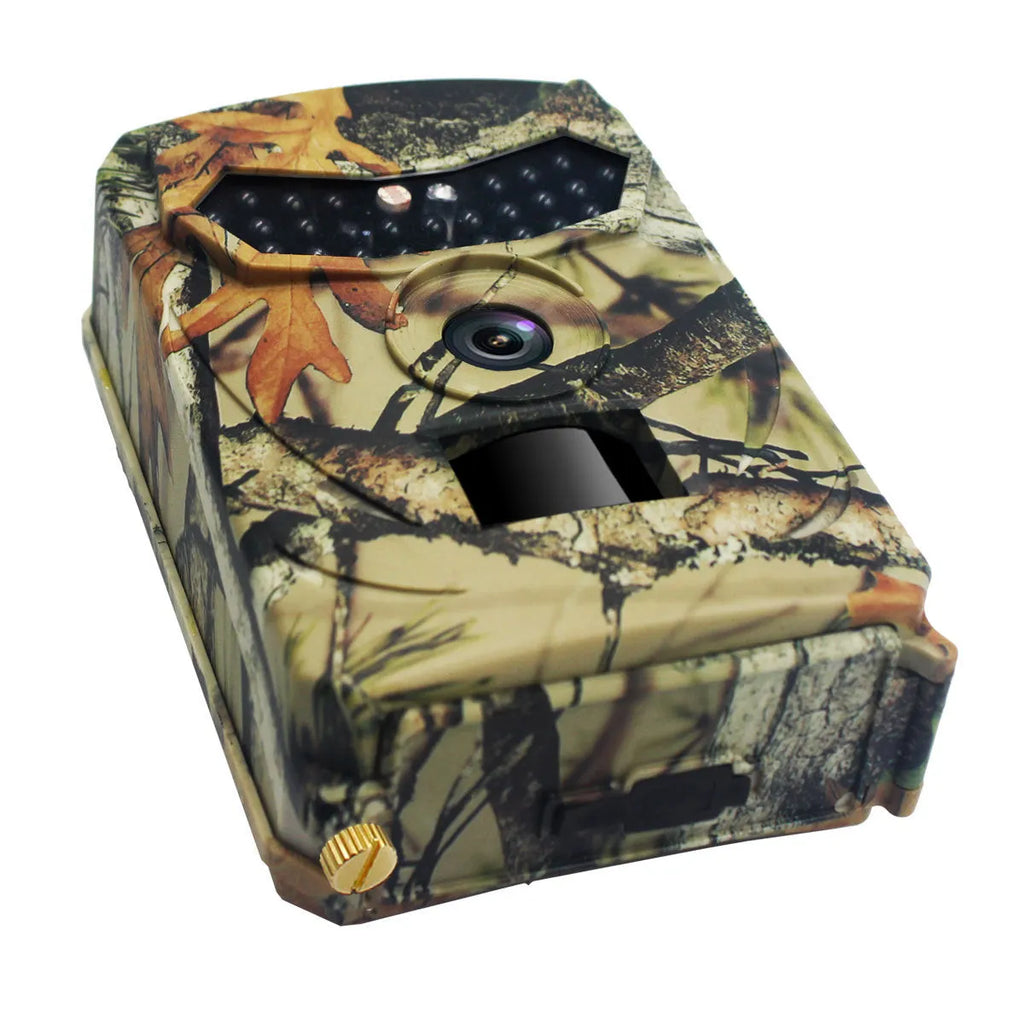 Yellow brown 16MP hunting game camera with infrared night vision and IP54 waterproof rating