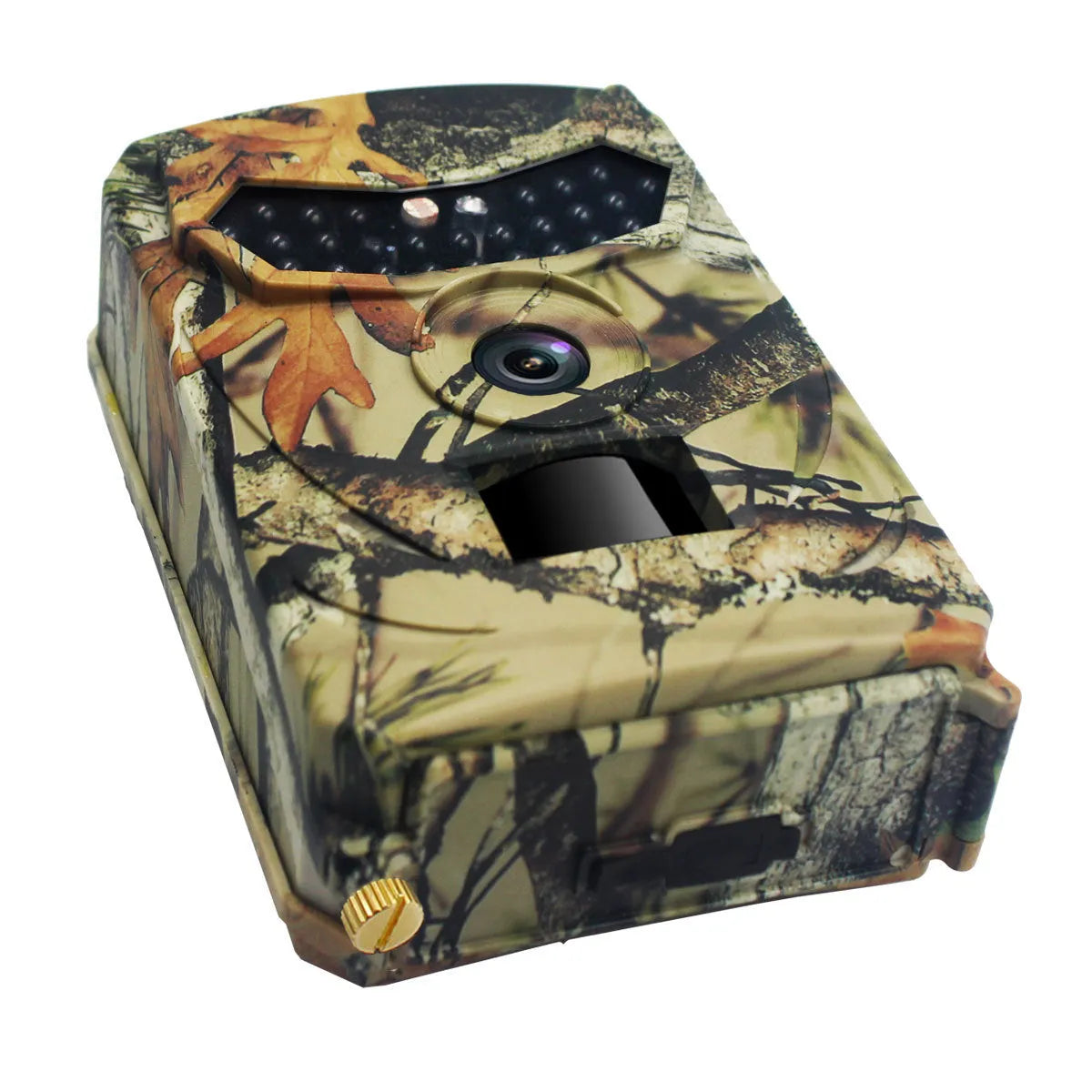 Yellow brown 16MP hunting game camera with infrared night vision and IP54 waterproof rating