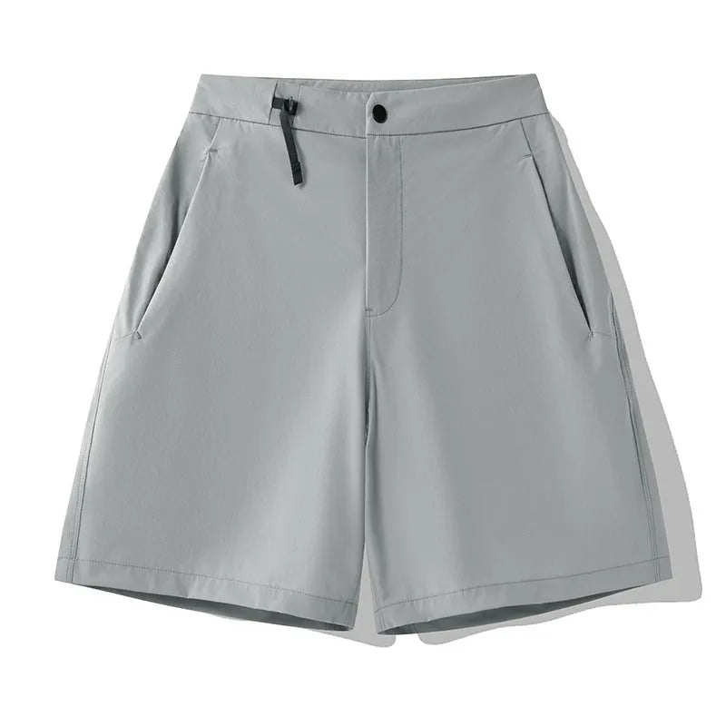 Men's quick-dry sports shorts in army green with 3D cutting detail.