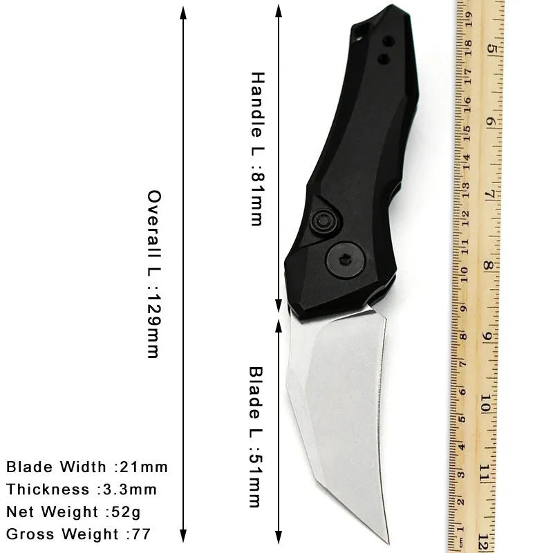 Outdoor folding pocket knife with metal construction in black, grey and green colour options