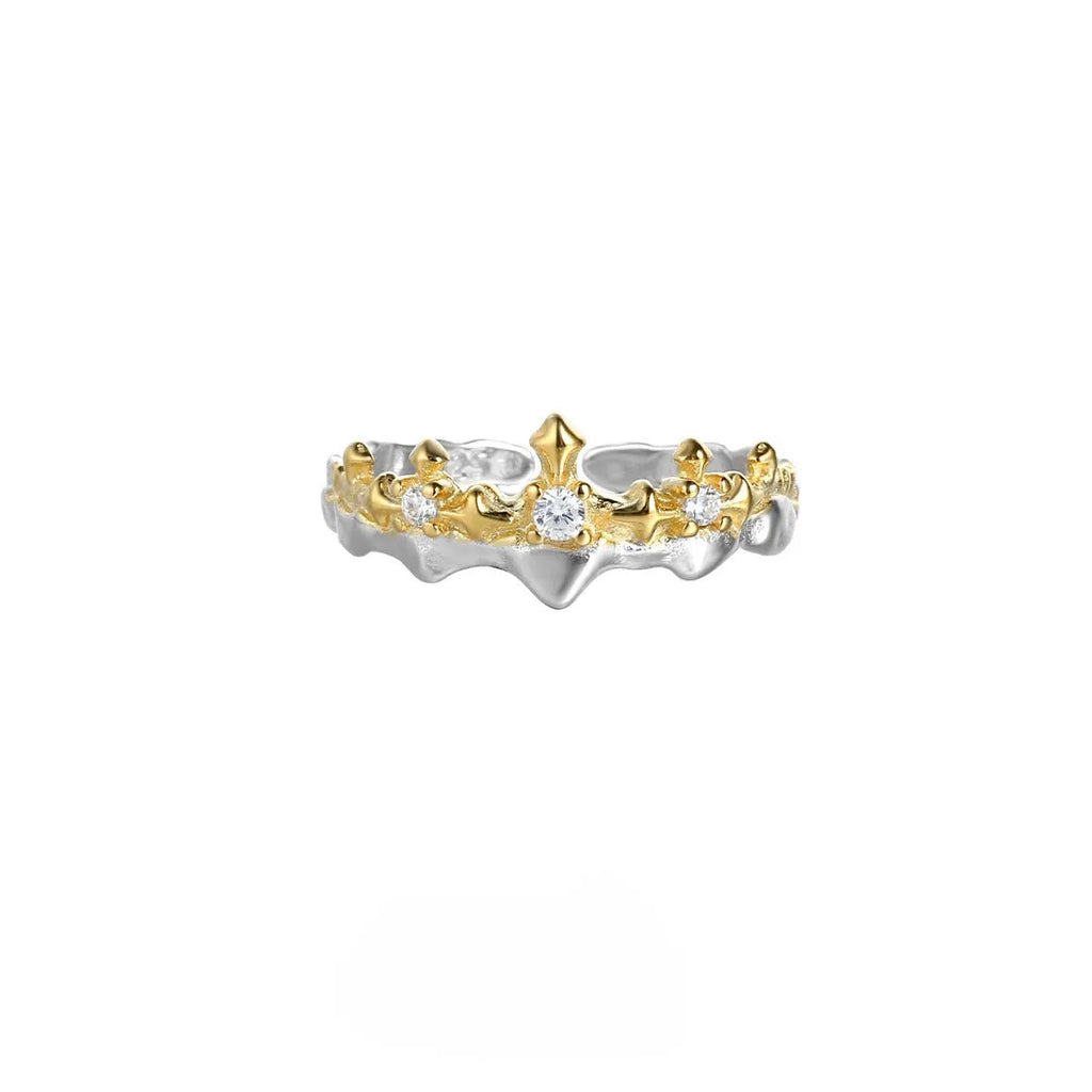 Princess Knight couple ring in silver with electroplated finish and adjustable opening