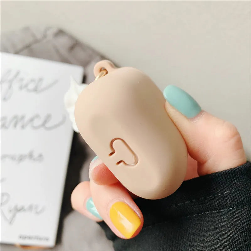 Transparent cylinder ice cream style silicone case for AirPods 2 wireless earbuds