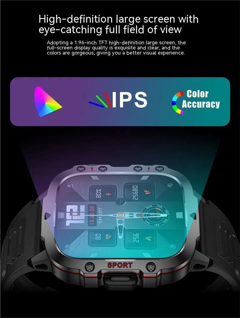 QX11 Smart Bluetooth Watch with TFT touch screen showing health metrics display