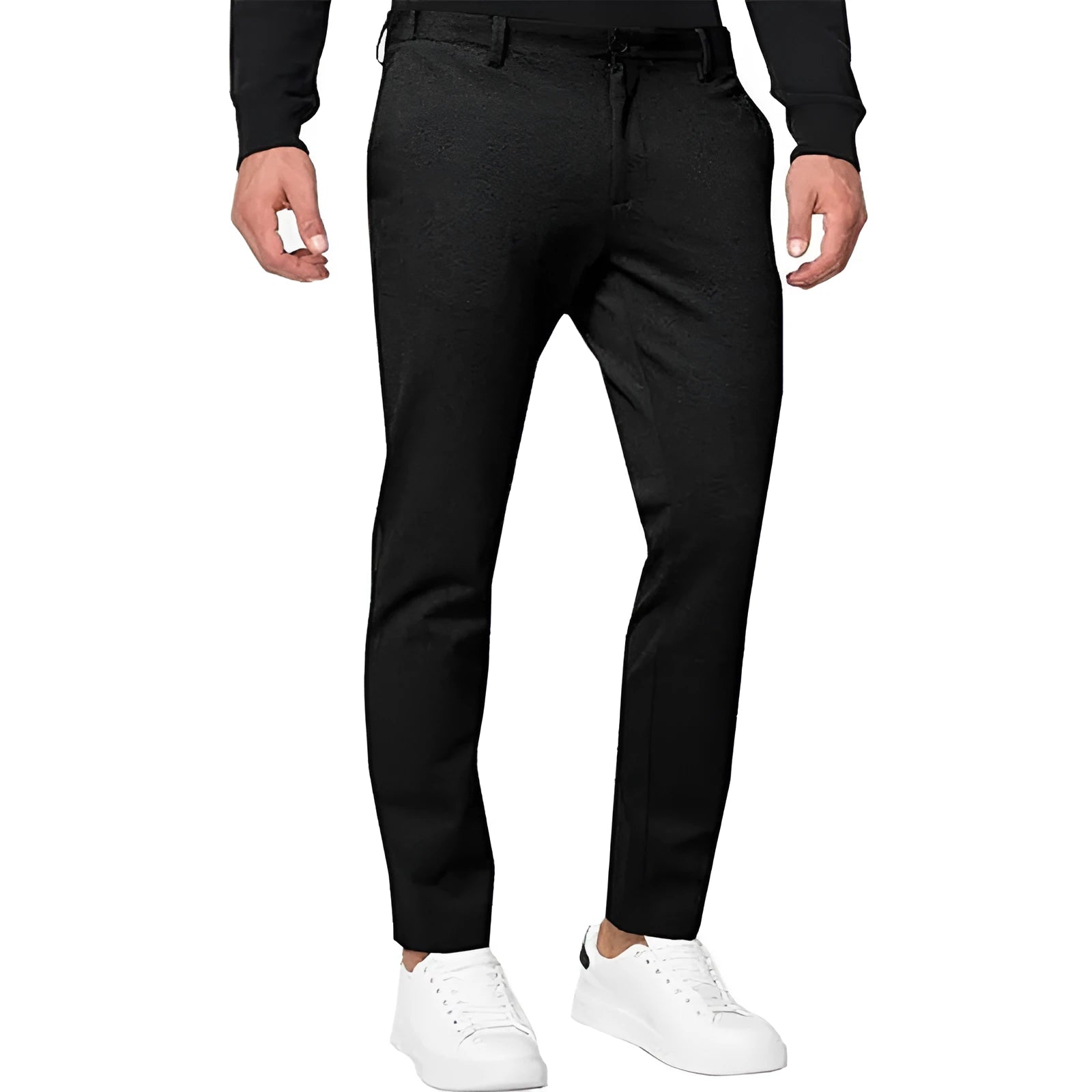 Men's slim-fit chino trousers in Army Green with tapered leg design and mid-waist construction