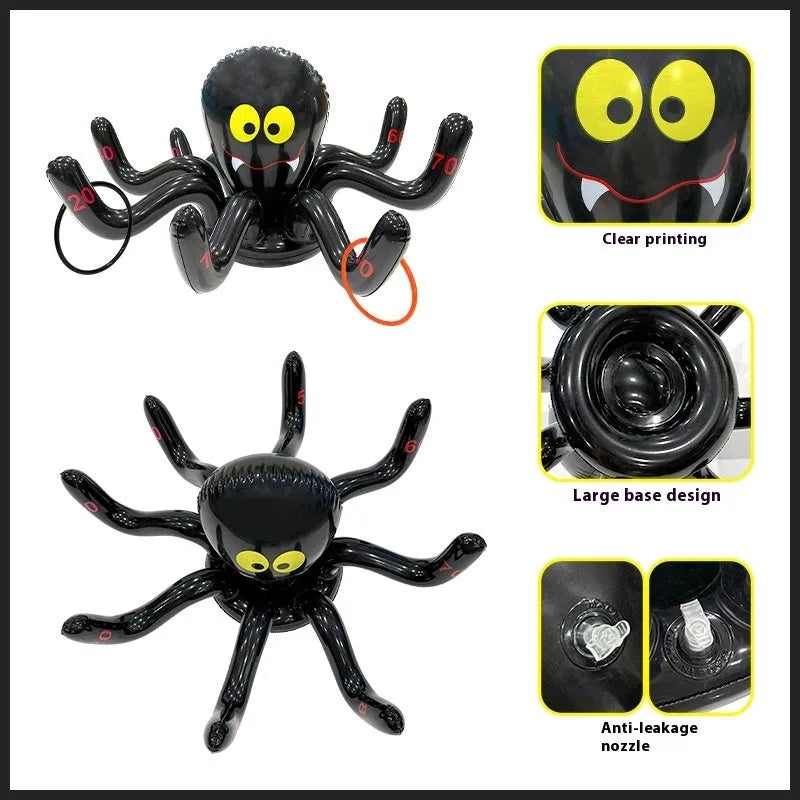 Inflatable ferrule ring toss game toy in Halloween and Ghost Festival styles including octopus, antlers, and witch hats.