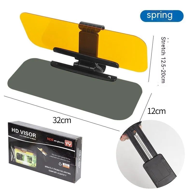 Anti-high beam goggles dual-use car sun visor with acrylic lens and multiple fitment options