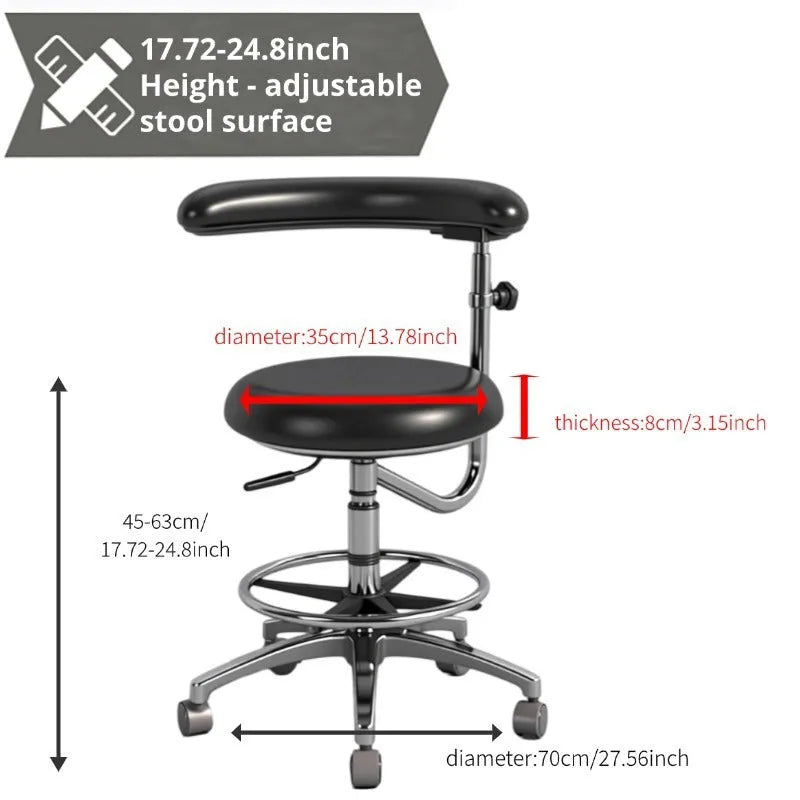 Black leather dental chair and matching nurse chair set for dental clinics and hospitals