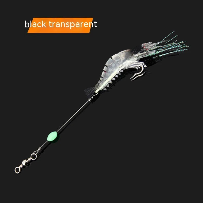 Luer soft fishing lure with attached hook in six colour variations including luminous options for freshwater fishing