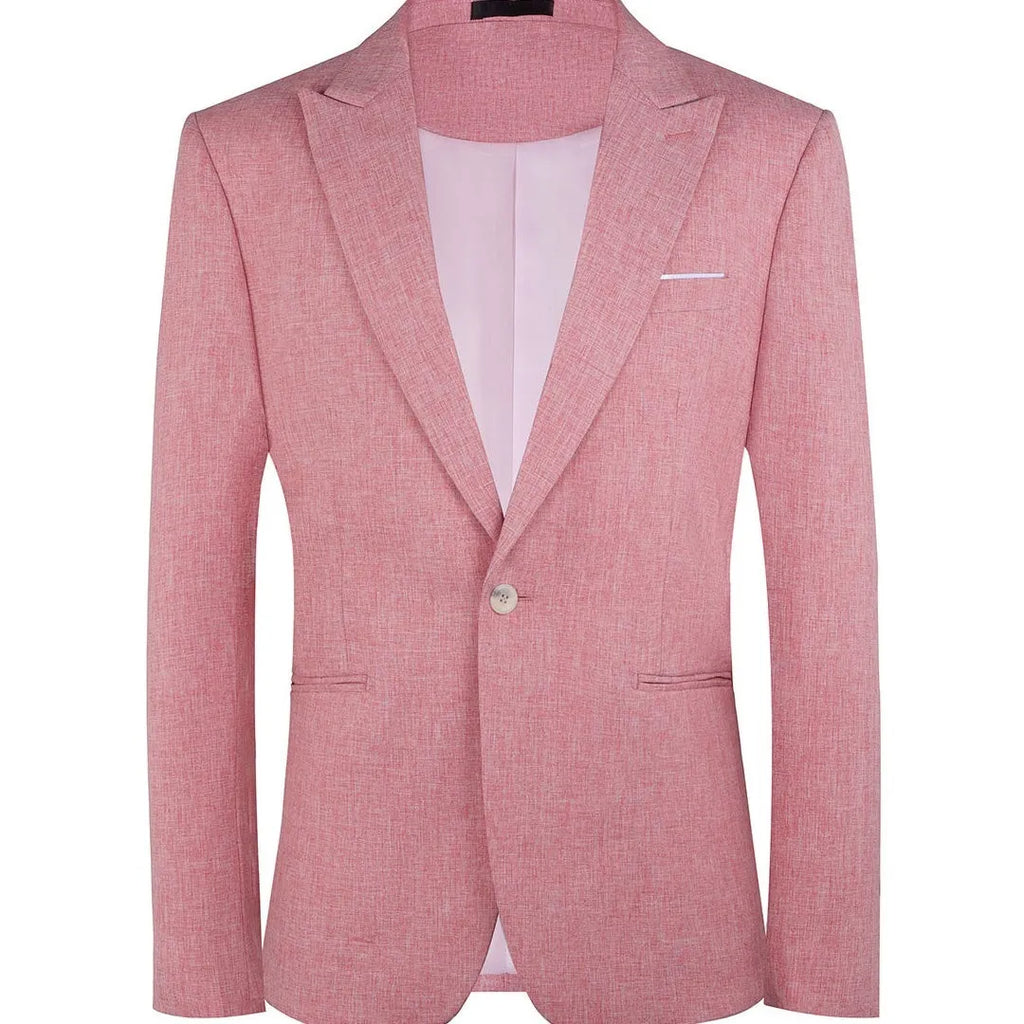 Men's lightweight western-style casual suit in pink or light blue for spring and summer wear