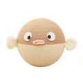 Puffer leakage food feeder cat toy, a 15cm sisal hemp cube for interactive feeding.
