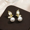 Zircon butterfly earrings with oil painting designs on electroplated copper