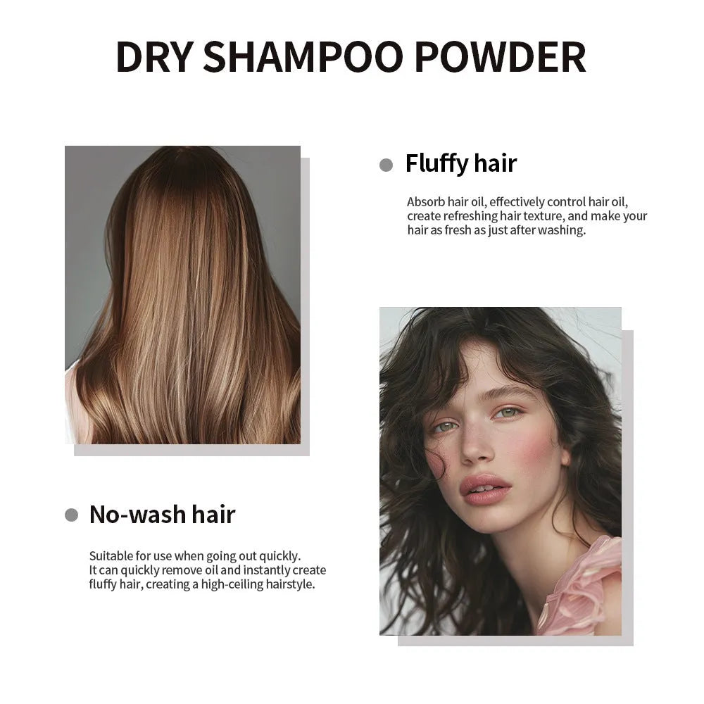 Disposable 5g hair dry cleaning powder sachet with sponge applicator for bangs and roots.