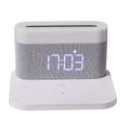 Black wireless charging desktop clock night light table lamp with glass shell